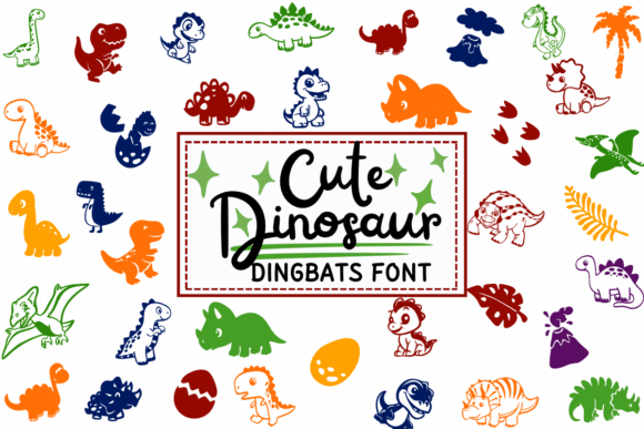 Cute Dinosaur: A Sketched Dingbats Typeface for Web Designers