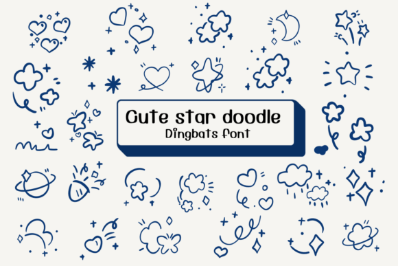 Cute Star Doodle Font