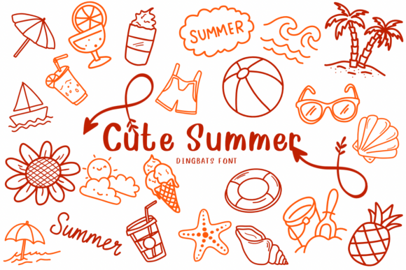 Cute Summer Dingbats Font for Handmade Creators
