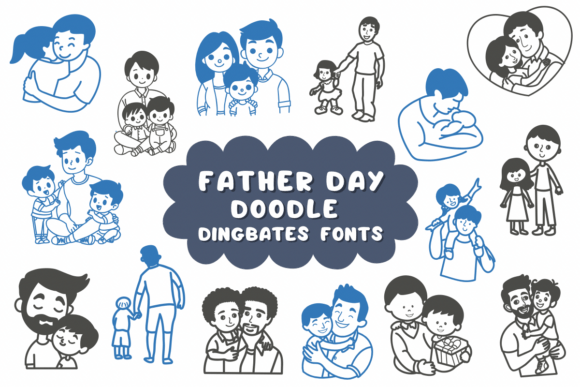 Father Day Doodles: Sketch Dingbats Font for Marketers