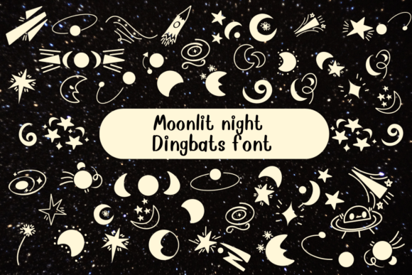 Moonlit Night: A Celestial Dingbats Font for Digital Campaigns