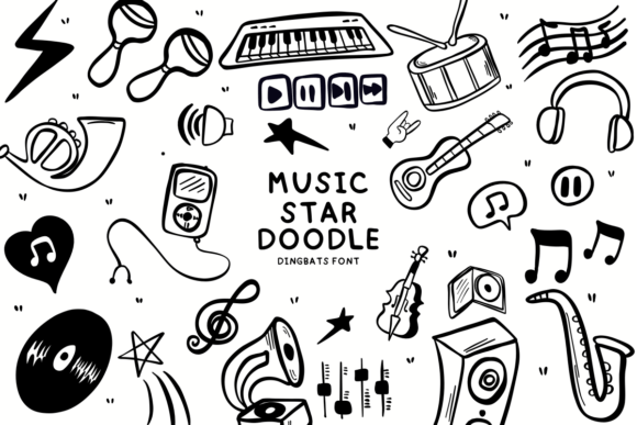 Music Star Doodle Font for Business
