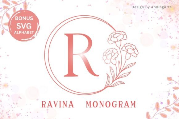 Ravina Monogram: A Decorative Serif Font for Small Business Branding