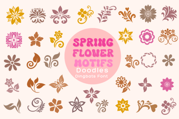 Spring Flower Motifs Typeface for Digital Branding
