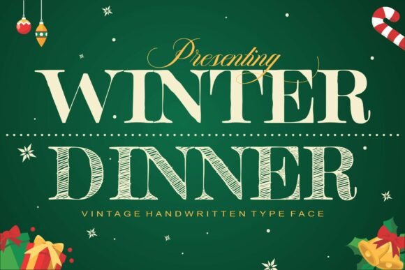 Winter Dinner Font for Creative Projects